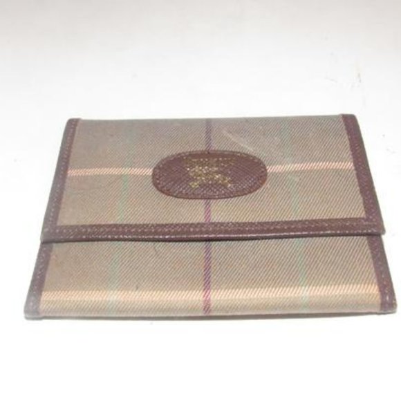 Burberry Windowpane Plaid Green Browns Red Ivory - Picture 1 of 4